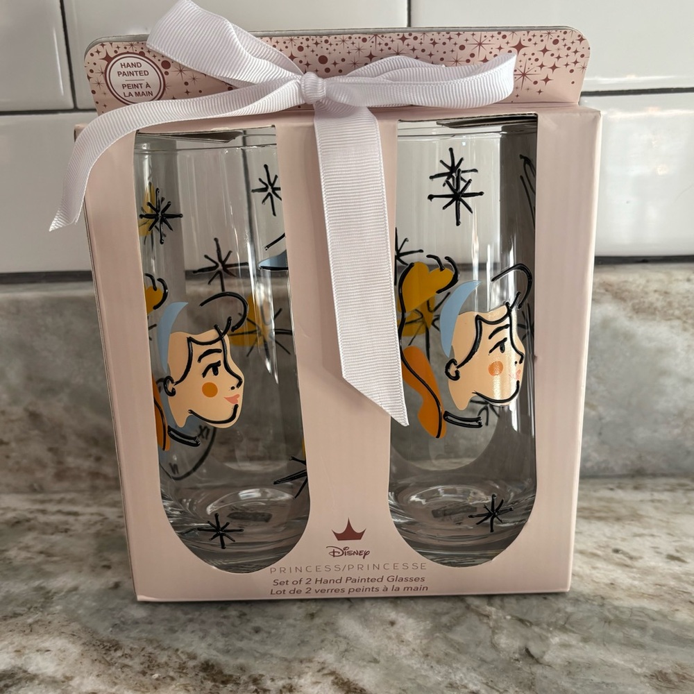 Disney x MAGENTA Princess Cinderella Hand Painted Glass Set